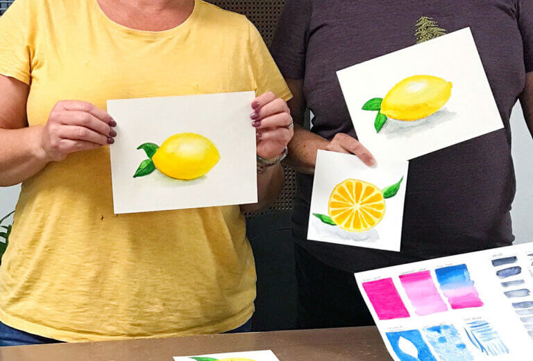 Art class lemon painting