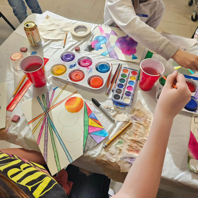 Kids' watercolor painting art class